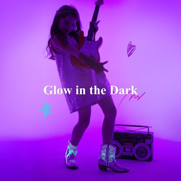 Girls Cowgirl Boots Western Riding Shoes with Zipper & Square Toe Shoes - Picture 2 of 7